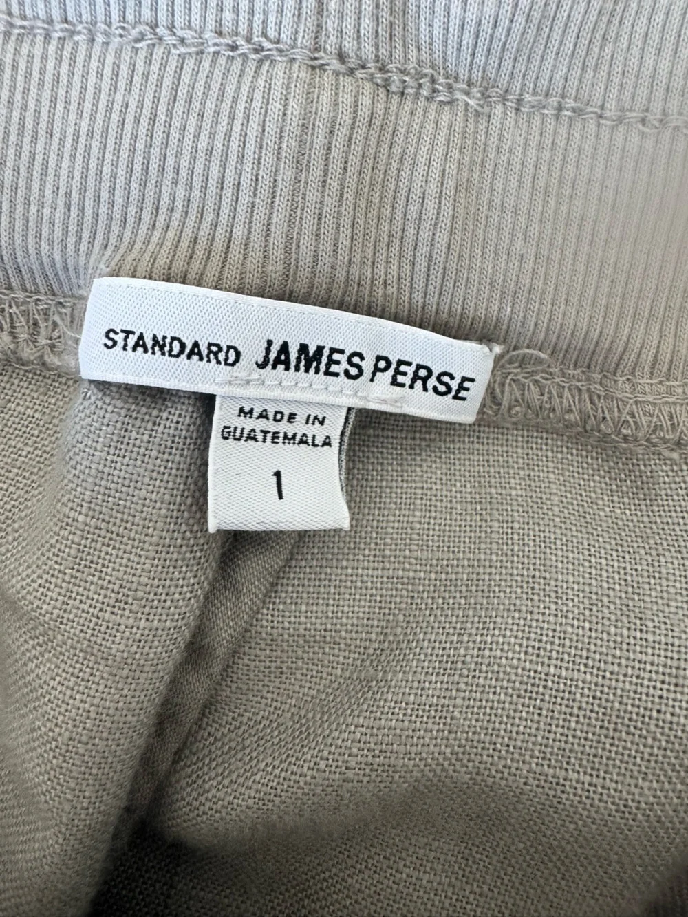 James Perse Light Gray Drawstring Linen Joggers